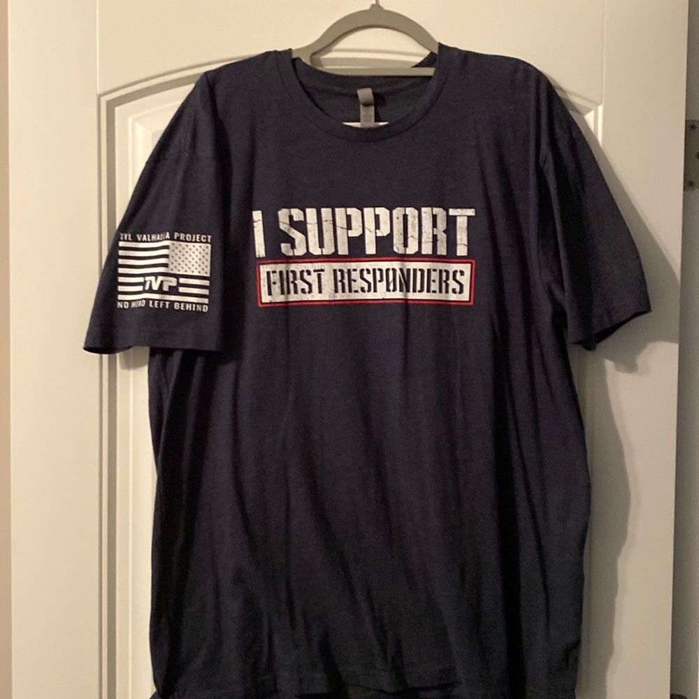 Til Valhalla Project T-shirt Blue Grey color